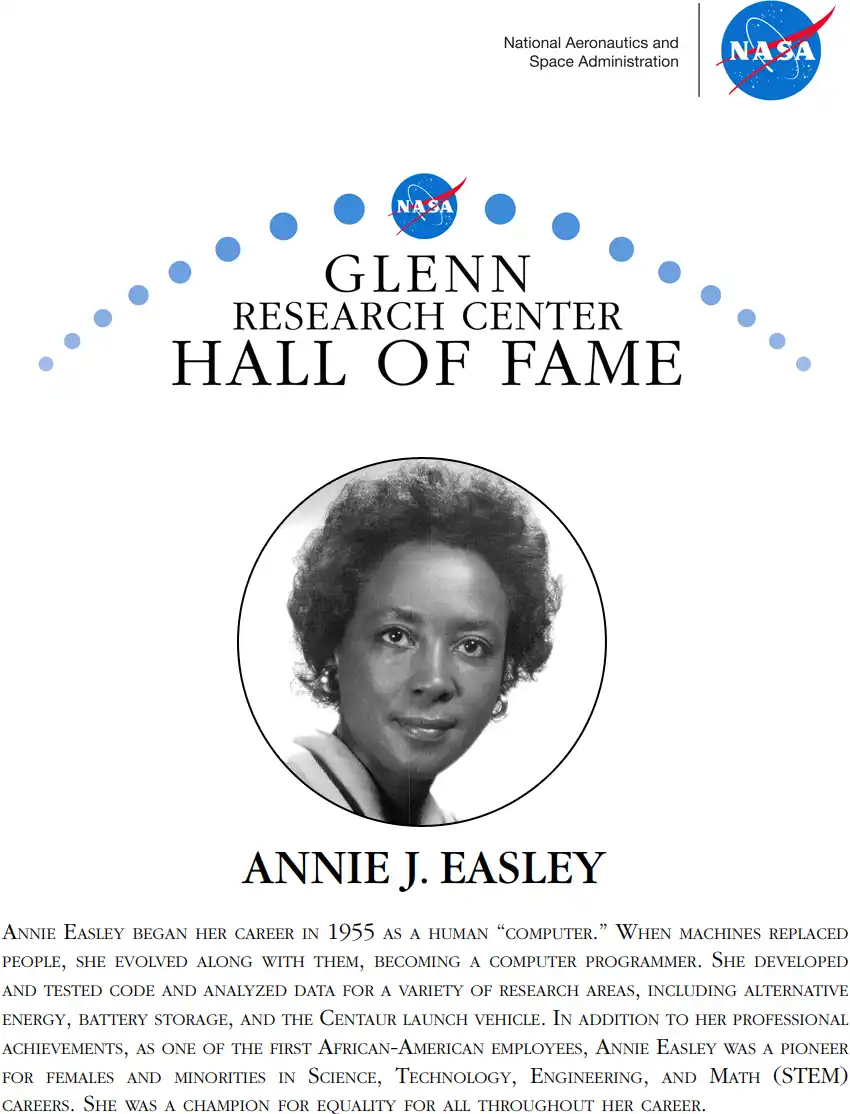 Annie Easley: Glenn Research Center Hall of Fame, 2015